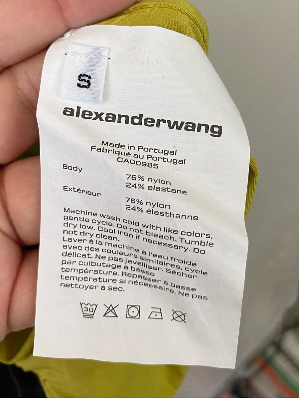 NWT Alexander Wang.T Reversible Sleeveless Swim Jersey Dress Charcoal Lime Small - Picture 13 of 13